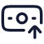 Banknotearrowup icon with stroke rounded style