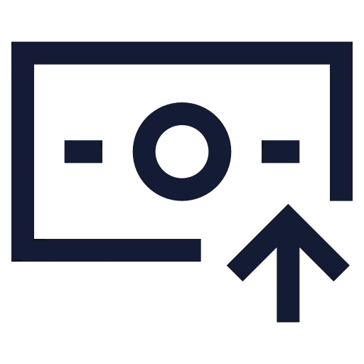 Banknote Arrow Up Icon in Stroke Sharp style