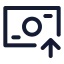 Banknotearrowup icon with stroke sharp style