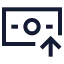 Banknotearrowup icon with stroke sharp style