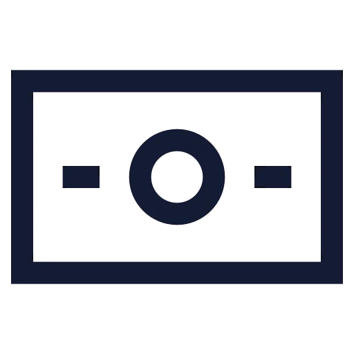 Banknote Icon in Stroke Sharp style