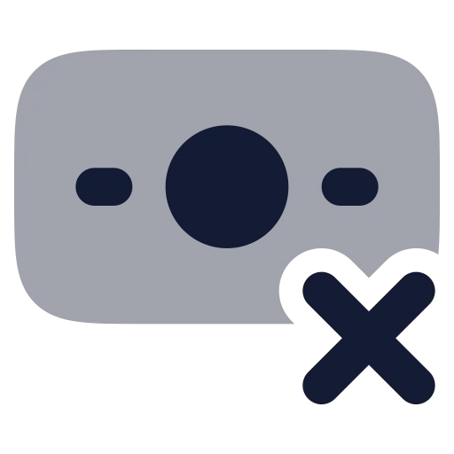 Banknote X Icon in Bulk Rounded style