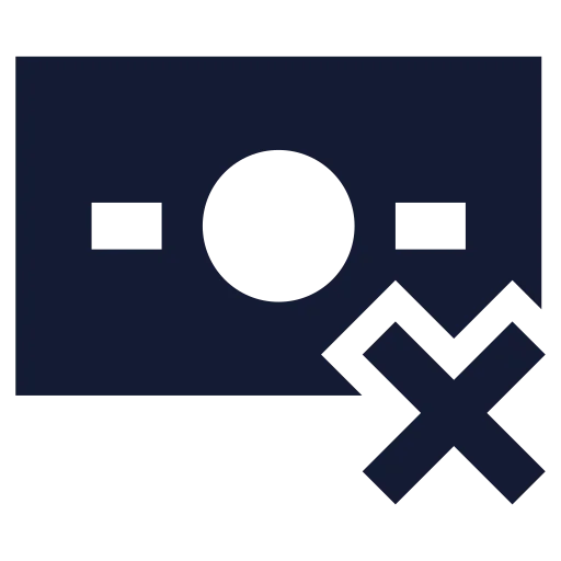 Banknote X Icon in Solid Sharp style
