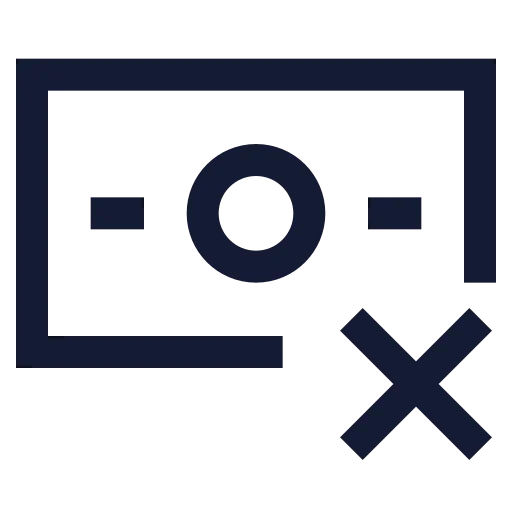 Banknote X Icon in Stroke Sharp style