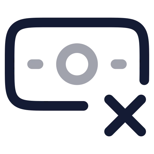 Banknote X Icon in Twotone Rounded style