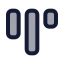 Barchart icon with duotone rounded style