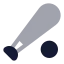 Baseballbat icon with bulk rounded style