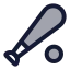 Baseballbat icon with duotone rounded style