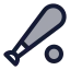 Baseballbat icon with duotone standard style