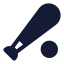 Baseballbat icon with solid standard style