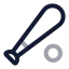Baseballbat icon with twotone rounded style