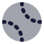 Baseball icon with bulk rounded style