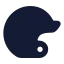 Baseballhelmet icon with solid rounded style