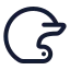 Baseballhelmet icon with stroke rounded style