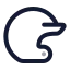 Baseballhelmet icon with twotone rounded style