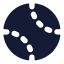 Baseball icon with solid rounded style