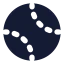 Baseball icon with solid standard style