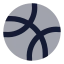 Basketball icon with bulk rounded style