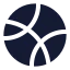 Basketball icon with solid sharp style