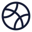 Basketball icon with stroke rounded style