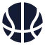 Basketball icon with solid sharp style