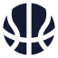 Basketball icon with solid standard style