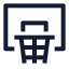 Basketballhoop icon with stroke sharp style