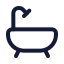 Bath icon with stroke rounded style
