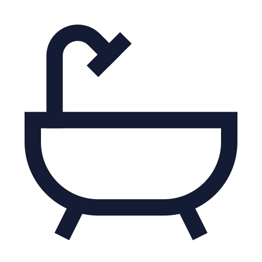 Bath Icon in Stroke Sharp style
