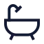 Bath icon with stroke sharp style