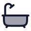Bathtub icon with duotone rounded style