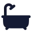 Bathtub icon with solid rounded style