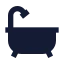 Bathtub icon with solid sharp style