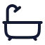 Bathtub icon with stroke rounded style