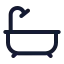 Bathtub icon with stroke standard style