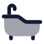 Bathtub icon with bulk rounded style