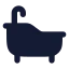 Bathtub icon with solid rounded style