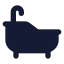 Bathtub icon with solid standard style