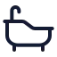Bathtub icon with stroke standard style