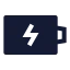 Batterycharging icon with solid sharp style
