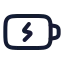 Batterycharging icon with stroke rounded style