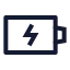 Batterycharging icon with stroke sharp style