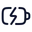 Batterycharging icon with stroke rounded style