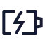 Batterycharging icon with stroke sharp style