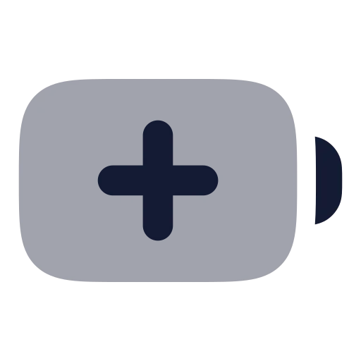 Battery Plus Icon in Bulk Rounded style