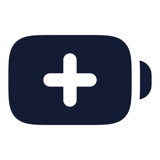 Battery Plus Icon in Solid Rounded style