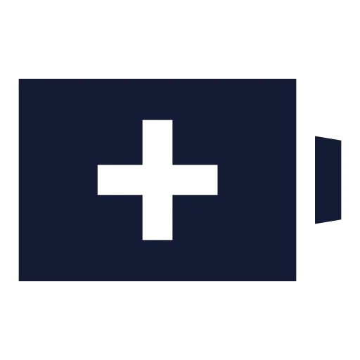 Battery Plus Icon in Solid Sharp style