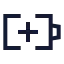 Batteryplus icon with stroke sharp style