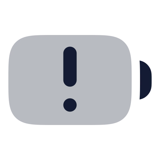 Battery Warning Icon in Bulk Rounded style