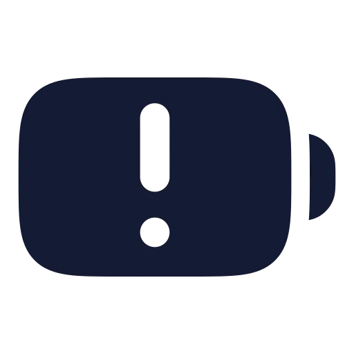 Battery Warning Icon in Solid Rounded style